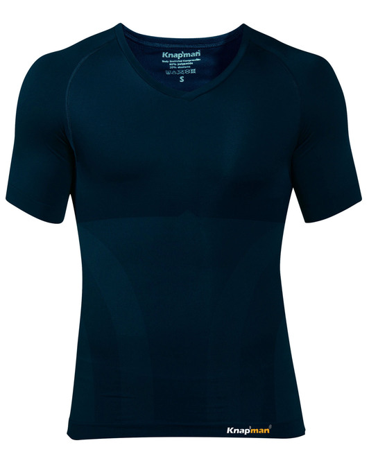 Knapman Compressieshirt V-hals navy blue