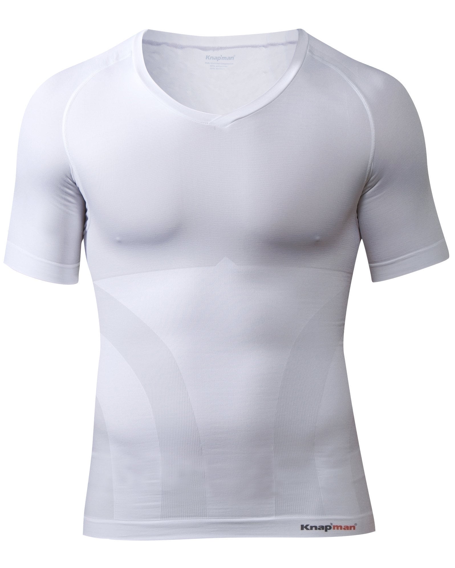 Knapman Compressieshirt V-hals wit