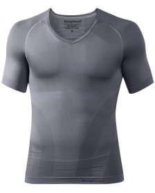 Knapman Compressieshirt V-hals grijs