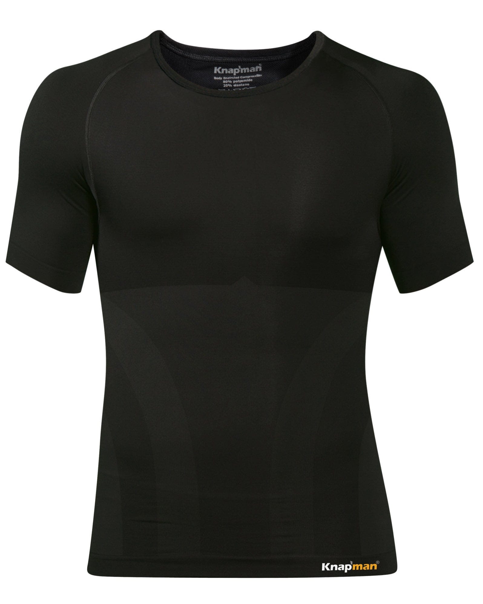 Knapman Compressieshirt Crewneck zwart